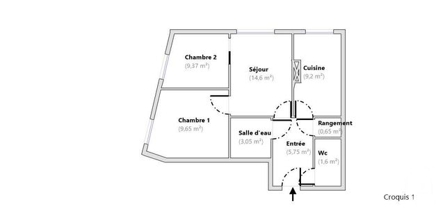 Appartement F3 &agrave; louer - 3 pi&egrave;ces - 53,87 m2 - Le Kremlin Bicetre - 94 - ILE-DE-FRANCE