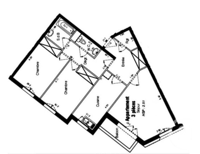 Appartement F3 &agrave; vendre - 3 pi&egrave;ces - 70,20 m2 - Paris - 75013 - ILE-DE-FRANCE