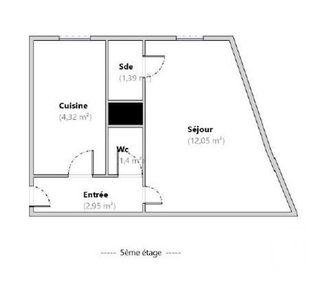 Appartement F1 &agrave; vendre - 1 pi&egrave;ce - 22,11 m2 - Paris - 75013 - ILE-DE-FRANCE